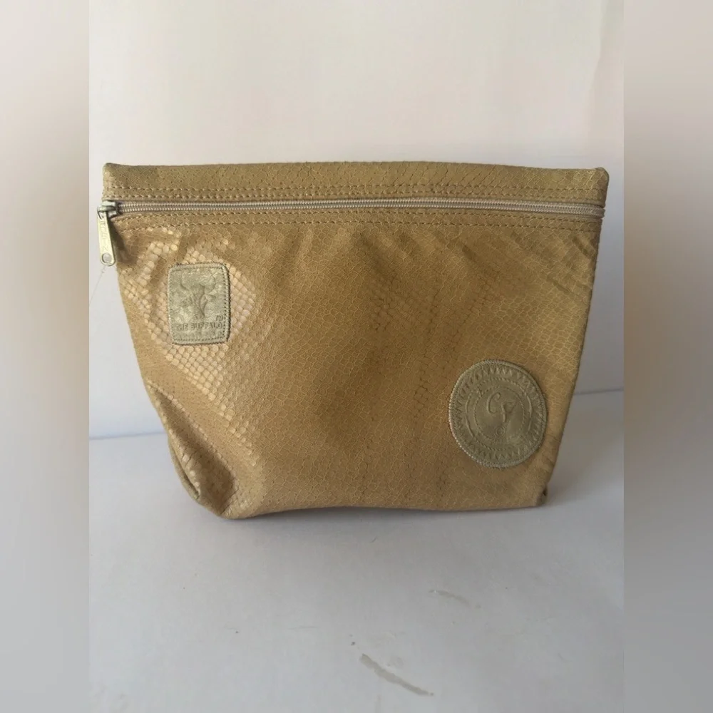 Carlos Falchi Gold‎ Textured Toiletry Bag